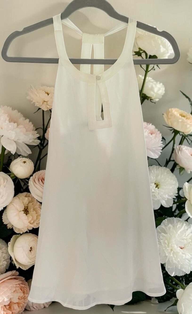 Naked Zebra White Sleeveless Halter Top